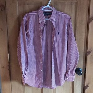 Ralph Lauren, red and white striped dress shirt.